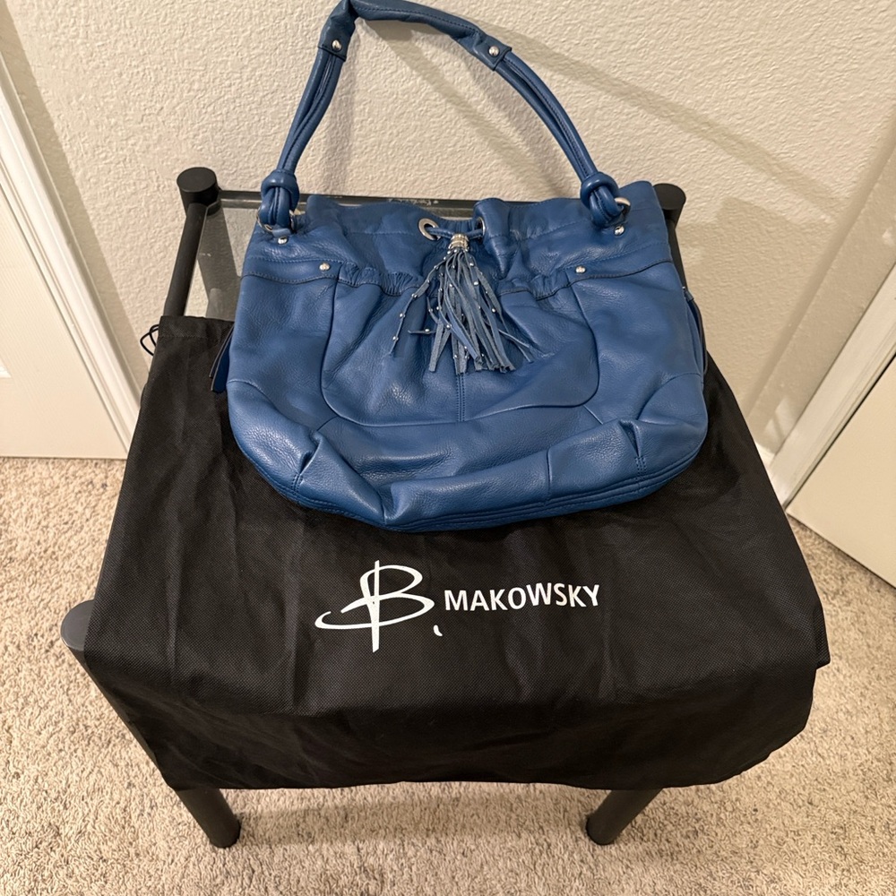 B. Makowsky Vibrant Blue Shoulder Bag